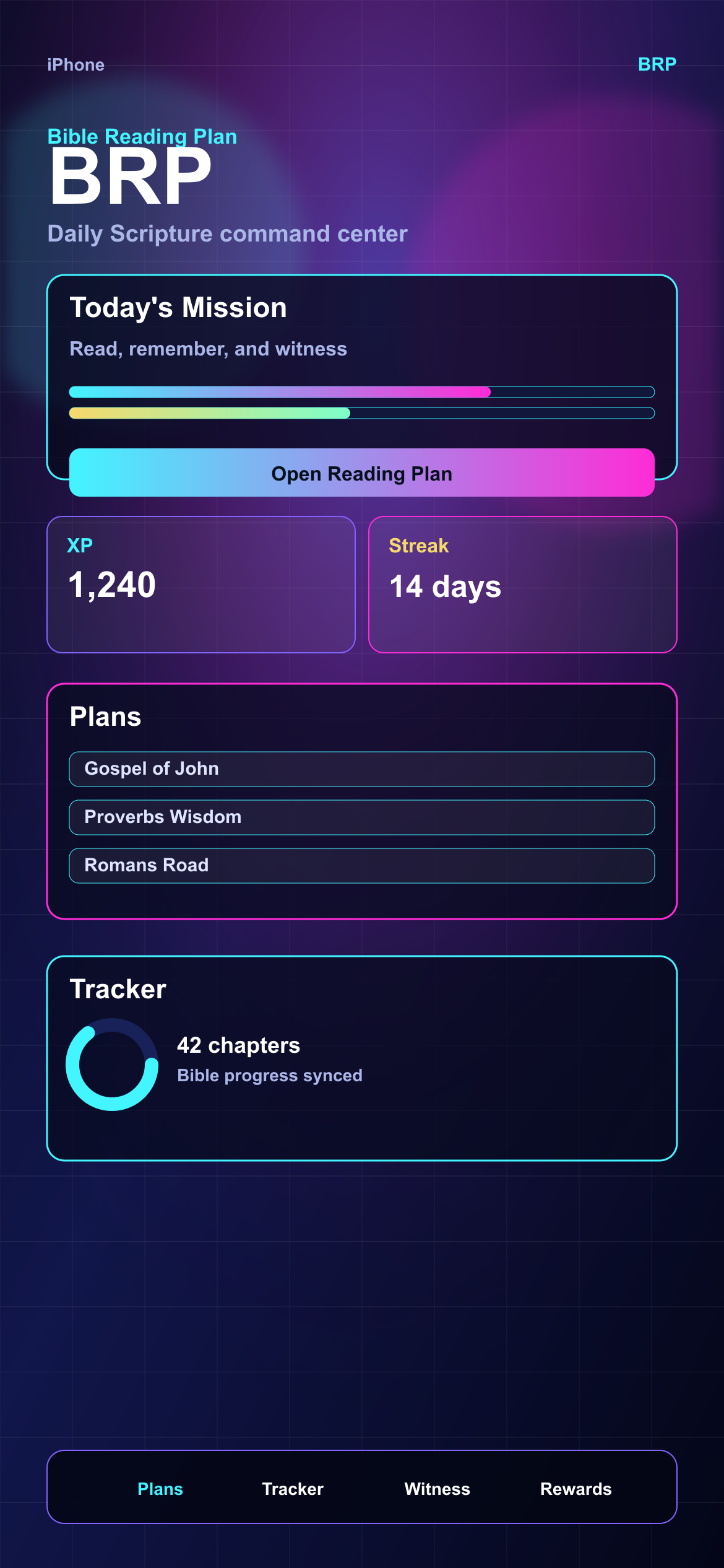 iPhone screenshot showing the BRP app