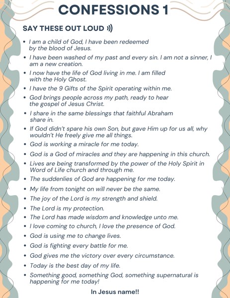 Preview of Confessions 1: Faith for your day