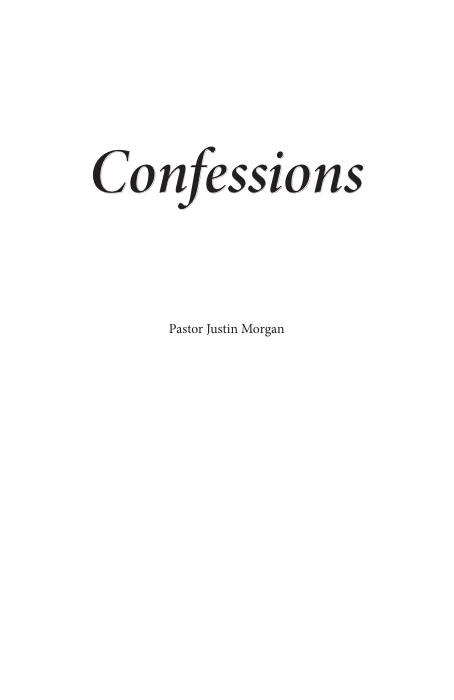 Confessions book cover, Pastor Justin Morgan